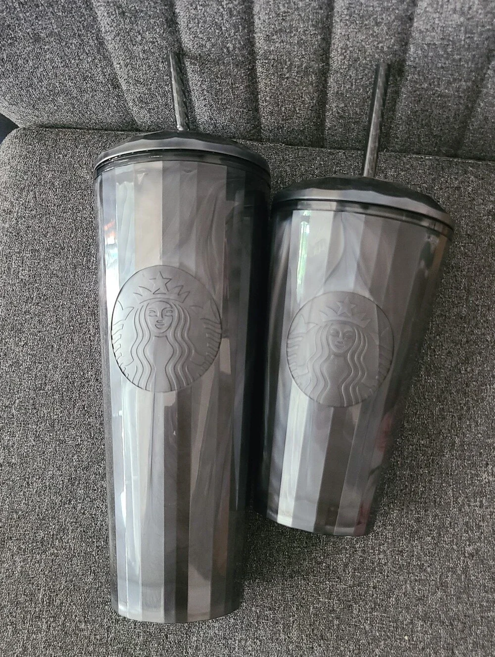 Starbucks Iridescent Black Pearl Marbled Cold Tumbler Dome Cup SET